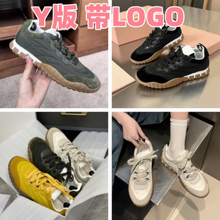 Miu family tire pattern soles spring new lace-up round head sports leisure breathable all-match women's shoes forrest gump shoes