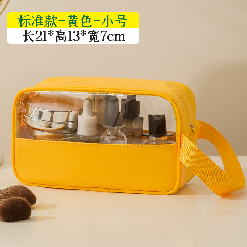 Bolsa de cosméticos portátil de gran capacidad de alto aspecto bolsa de almacenamiento de viaje empalme PU Internet popular bolsa de lavado al por mayor