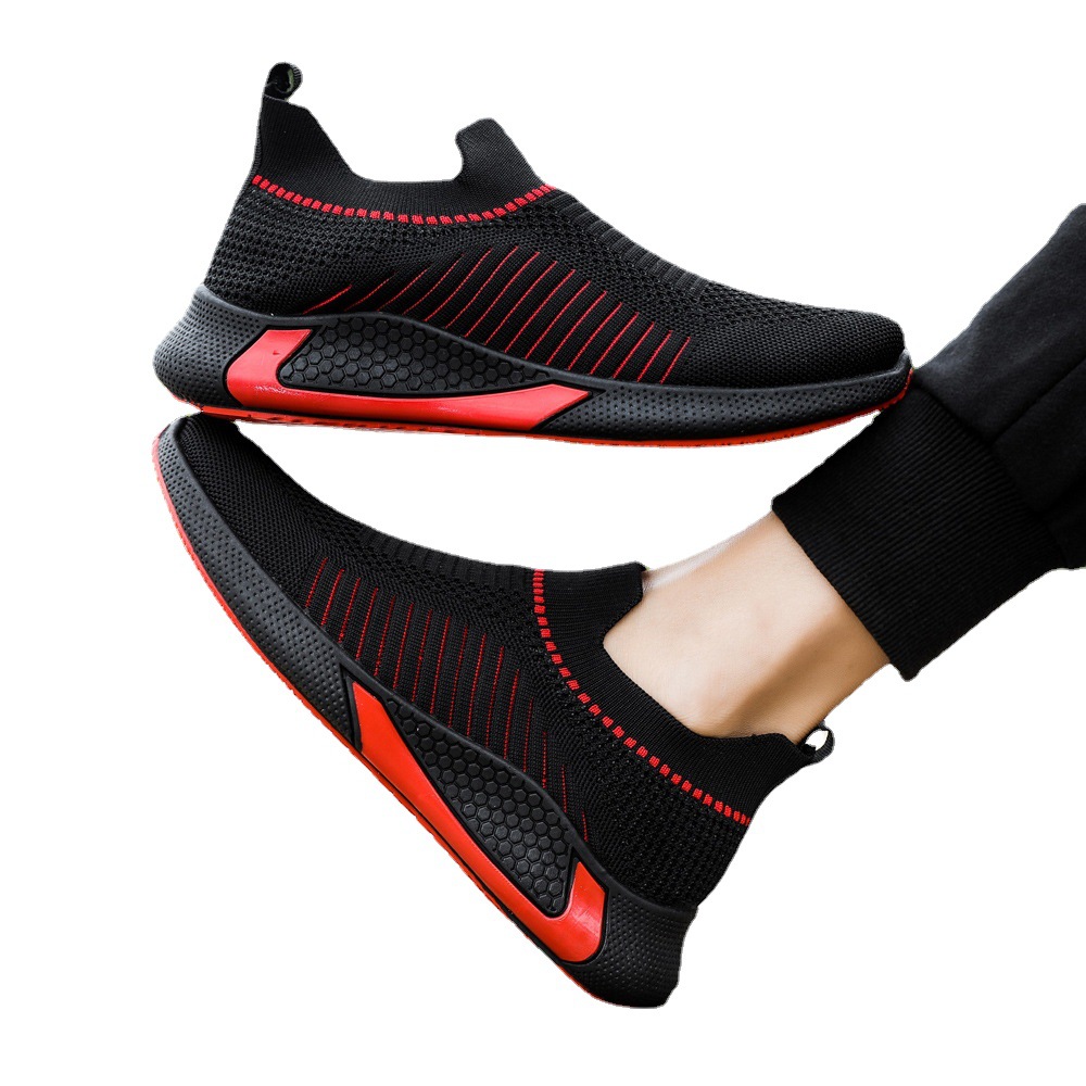 New Men's Large Size Breathable Sneakers Fashion Trend Casual Slip-On Lazy Shoes_voghion.com