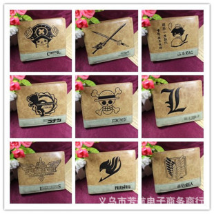 Animation Peripheral Naruto Attack on Titan Black Thiefs Student Pu Cartoon Animation Student Men's Short Wallet Wallet