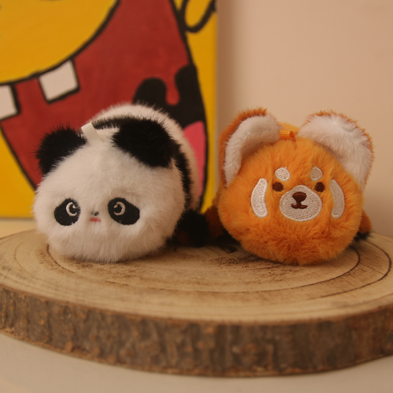 Flip Transformed Red Panda Doll Raccoon Doll Ornament Doll Keychain Plush Toy Companion Doll Hanging