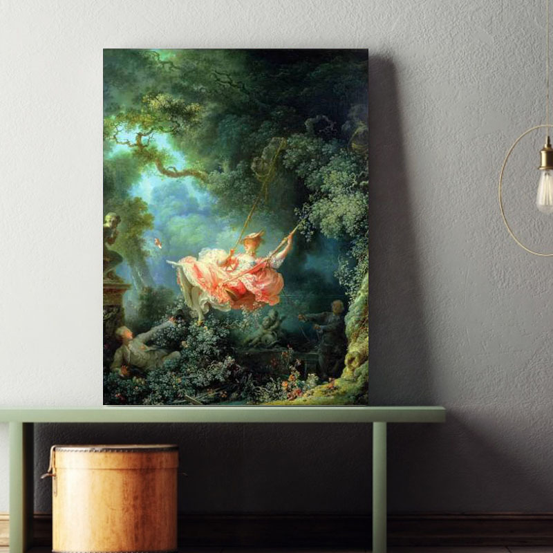 Fragonard Decorative Painting Rococo Fragonard Swing Reading Girl Classical Art Oil Painting Hanging Painting