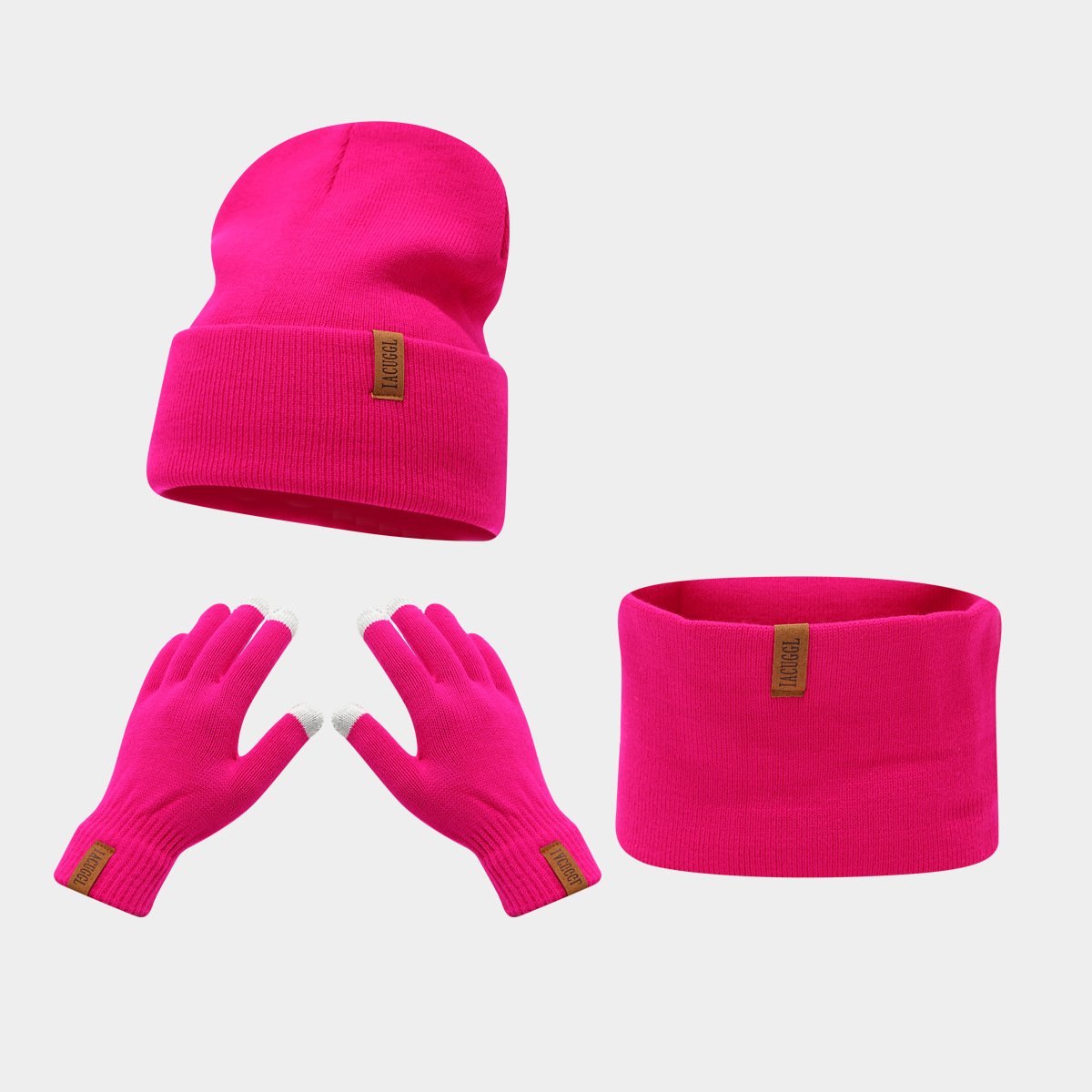 Winter Strickset Für Damen Und Herren Mit Lederpatch Mütze Schal_voghion.com
