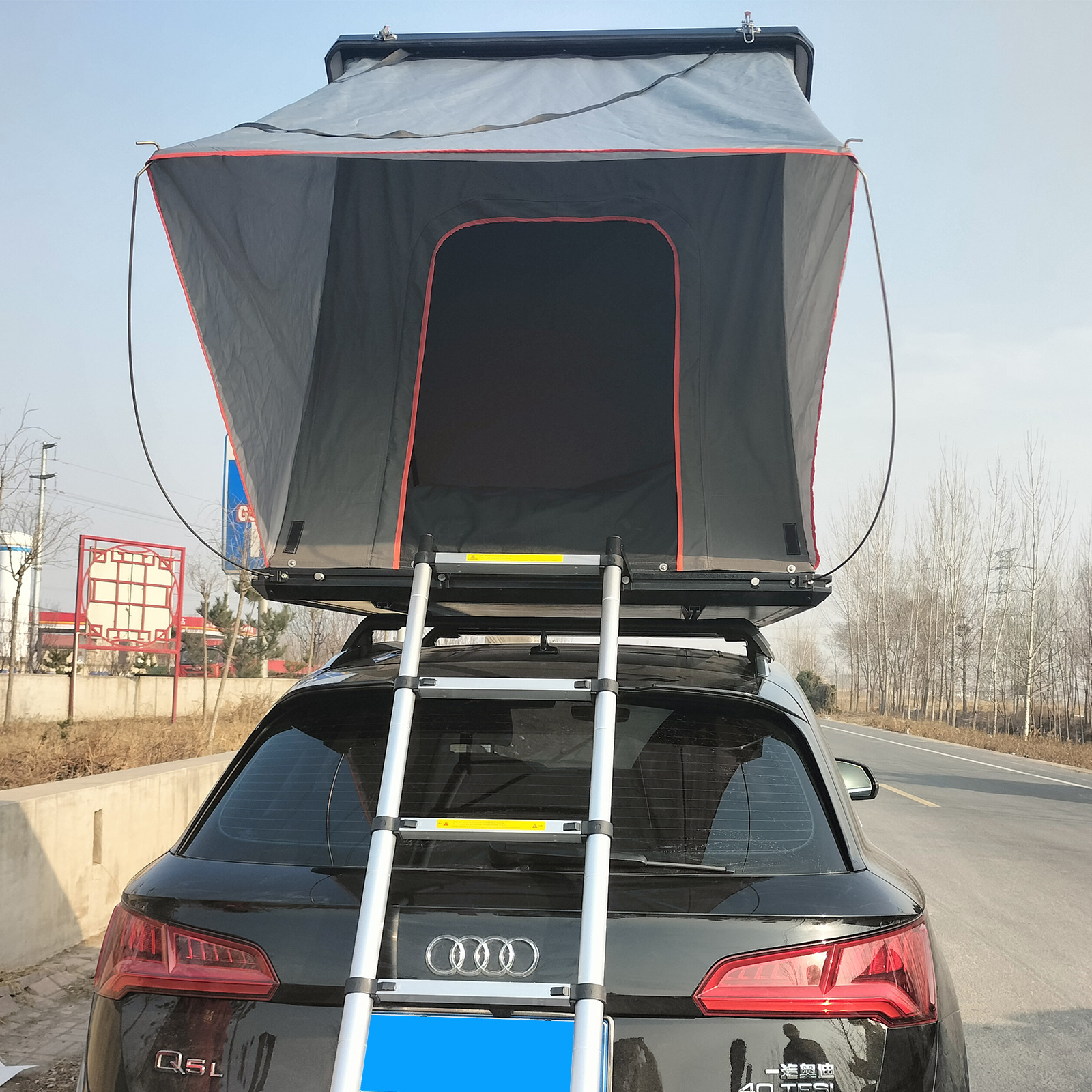 Factory Cross-border Hot Sale Car Tent Quick Opening Aluminum Alloy Triangle Roof Tent Automatic Self-driving Tour Tent