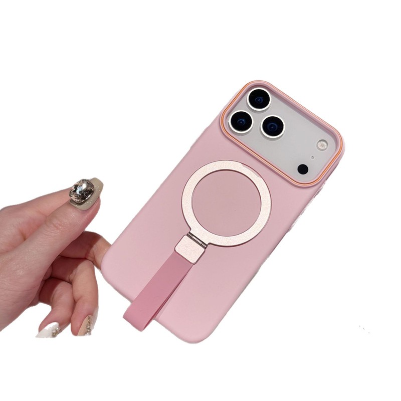 适用苹果17Promax金属支架手机壳挂绳iPhone16防摔防滑PC肤感硬壳|undefined