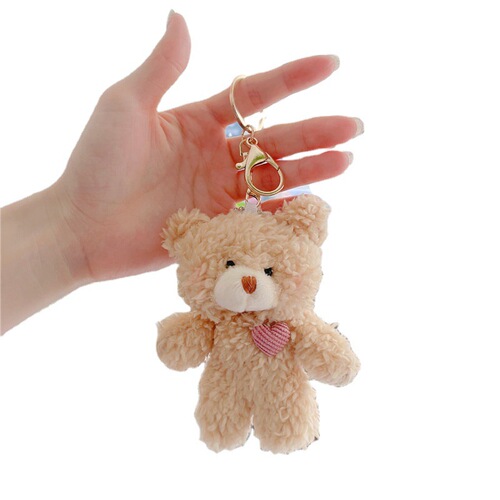 Soft Blush Bear Pendant Cute Baby Bear Teddy Bear Plush Doll Doll Bag Accessory Keychain