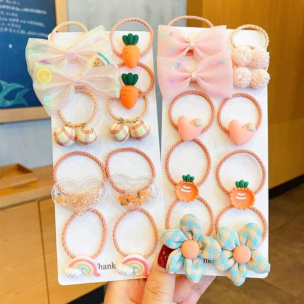 20 pieces of orange flower fairy series rubber bands