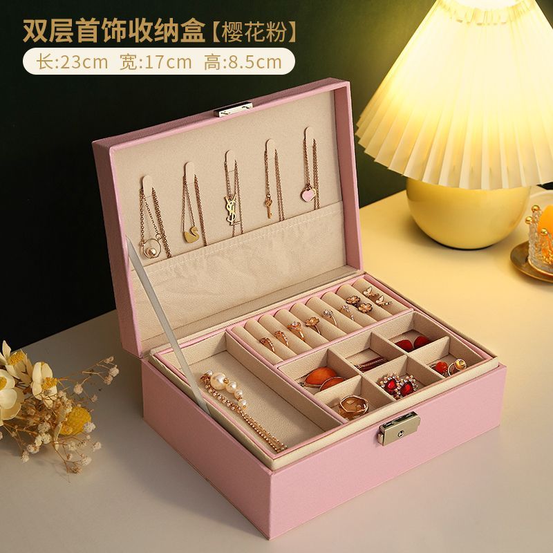 高质量抽屉三层首饰收纳盒项链耳钉饰品黄金珠宝桌面大容量收纳|undefined