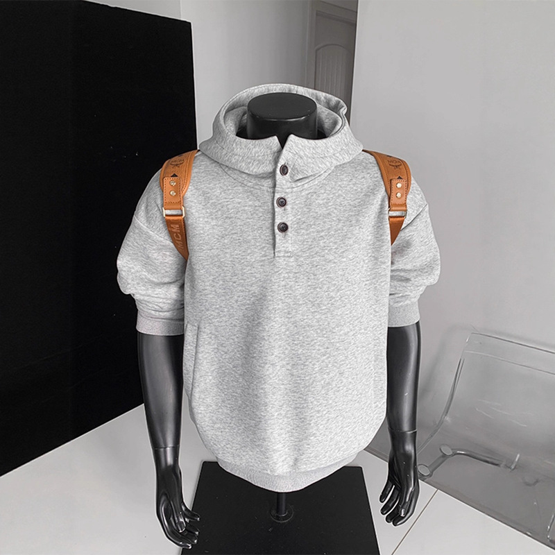 2025 Cross-Border Export Large Size 8XL Wear 150kg Button Sweatshirt Men's Autum Right Shoulder Jacket Light Gray Hoodie 2025 Cross-Border Export Large Size 8XL Wear 150kg Button Sweatshirt Men's Autum Right Shoulder Jacket Light Gray Hoodie