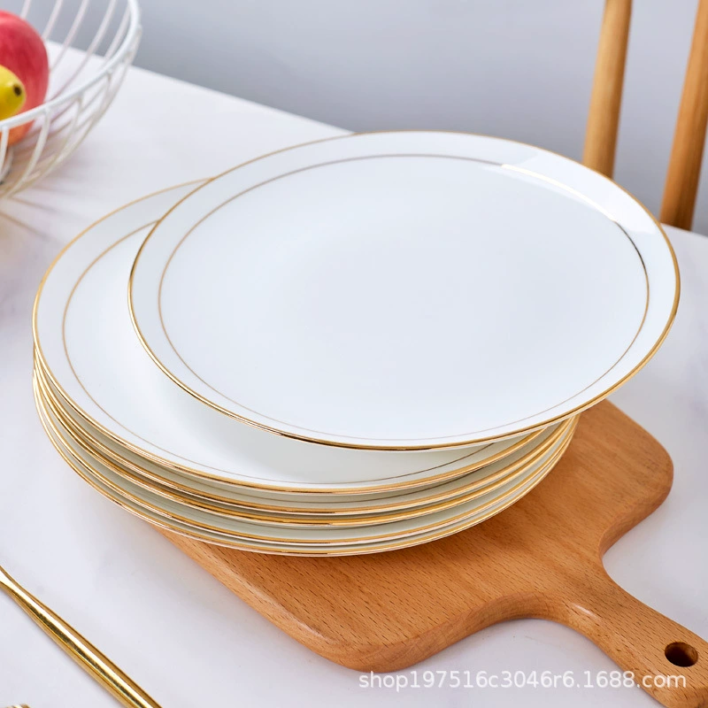 Слух Недели (Jingdezhen) костяная фарфоровая месяц CD-ROM домашний холодный диск для отеля золотая тарелка диск лунная диск плоская подарок