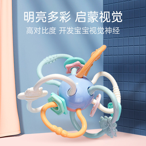 Soothing toy Manhattan ball teether baby toy hand grasping ball 0-12 months baby grasping ball upgraded version