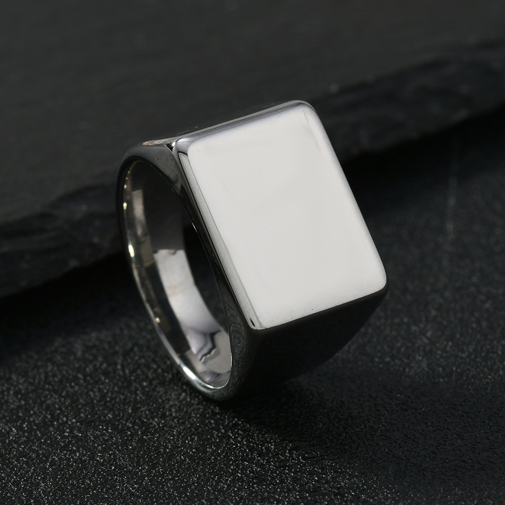All Seasons Season Men's Gender Simple Style Customization Laser Engraving Solid Color 304 Stainless Steel Plating Men's Rings Punk Rings