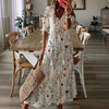 Cute long dress for leisure, European style, loose fit, V-neckline