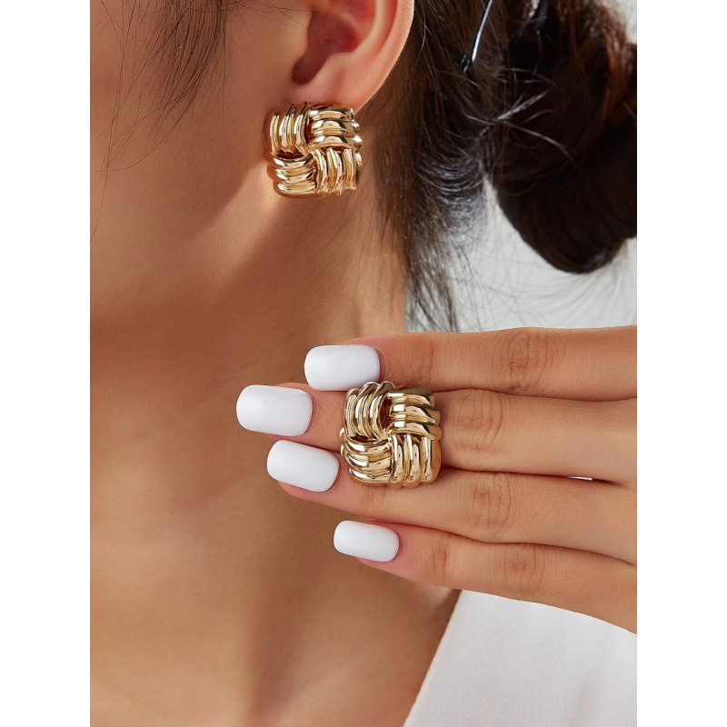 U 94356 Metal texture jewelry set 金属纹理几何首饰套装|ms
