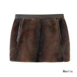 Z跨境欧美风2025新款时尚气质女装批发人造皮草效果半身裙3692967