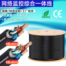 网络监控综合线4芯8芯室外网线带电源一体线家装工程万兆双绞线