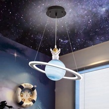 星球吊灯儿童房流浪地球创意男孩女孩房间宇航员太空星空卧室灯具