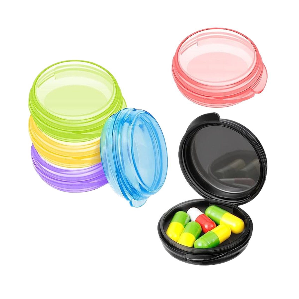 Transfronterizo XL colorido tres veces al día mañana y noche 7 días conveniente Arco Iris cuadrado conveniente caja de la píldora 4 rejilla 6 rejilla 8 rejilla caja de la píldora