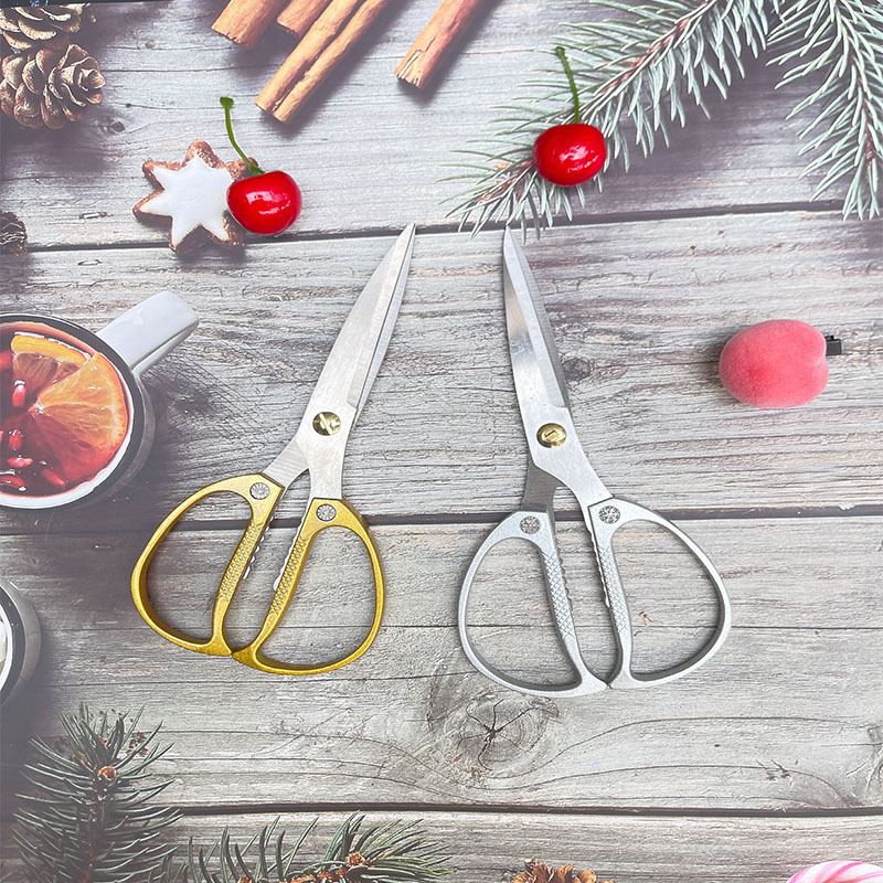 银色K82铝合金剪刀 家用厨房不锈钢剪刀现货批发地摊强力剪手工剪