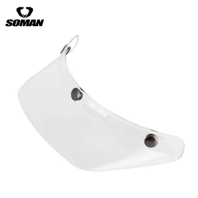 Soman Motorcycle Retro Helmet Brim Electric Vehicle Three-Button Universal Version Brim Summer Helmet Motorcycle Sunshade Hat (Dəbilqə (Kaska) aksesuarları) - transparent