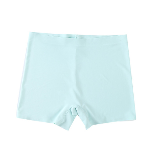 Seamless ice silk one-piece breathable mid-waist pure cotton crotch large size women's boxer briefs women's flat-foot safety pants