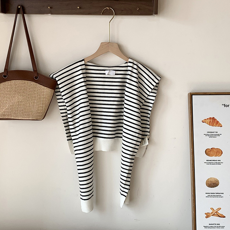 Shallo de punto de alta calidad con un nuevo tipo de alto nivel de collar delgado cuello con una pequeña banda de hombro con una chapa