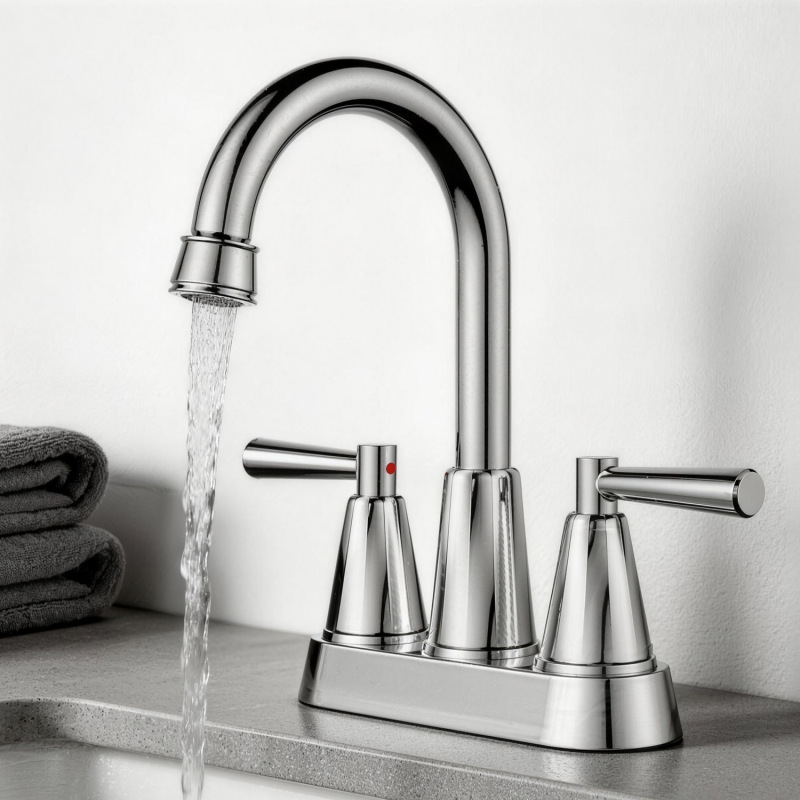 Amazon American-Style Hot and Cold Dual-Handle Faucet Rv Bathroom Sink Faucet Factory Wholesale