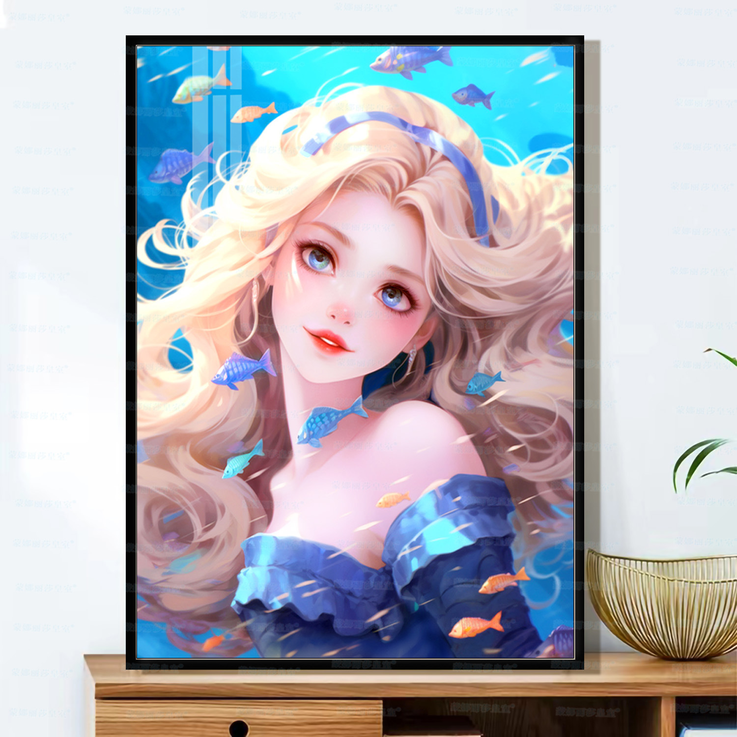 Mona Lisa real punto de cruz sirena princesa pequeño punto de cruz bordado usted mismo sala de estar dormitorio pintura decorativa image 3
