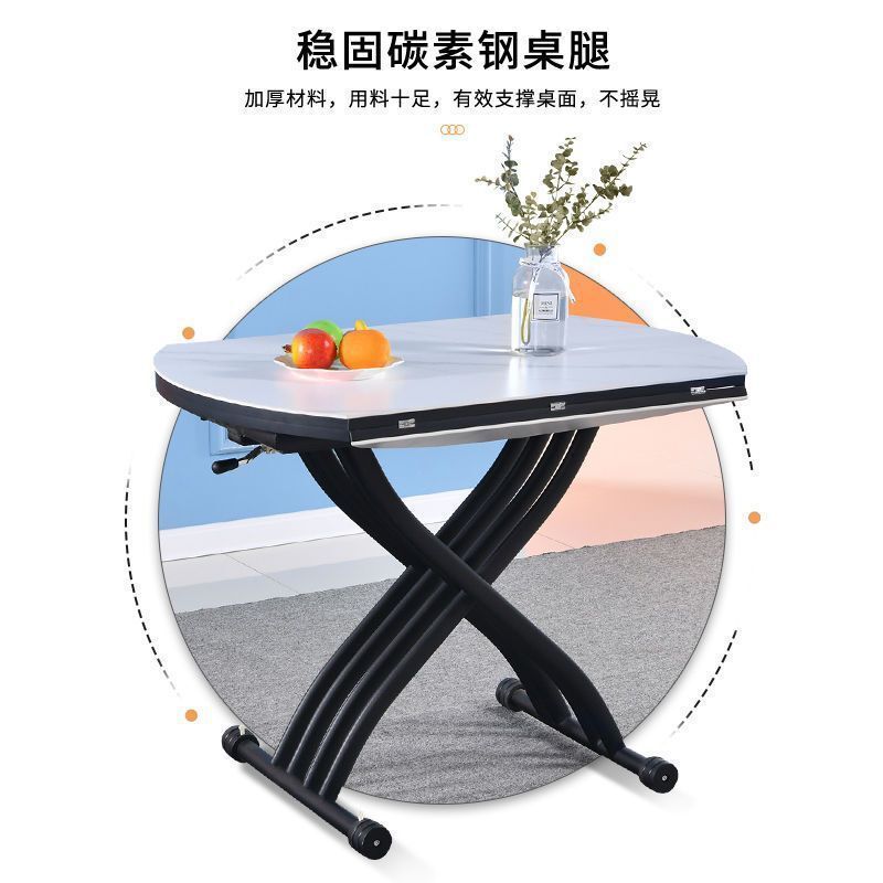 多機能昇降コーヒーテーブルとダイニングテーブル、オールインワンの小さなリビングルーム、家庭用の丸い取り外し可能な折りたたみロックボード|undefined