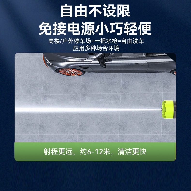 Cross-Border High-Pressure Car Wash Water Gun, Rechargeable Portable Lithium Battery Water Gun, High-Power Electric Display Water Gun, Cleaning Machine, Flower Watering Tool