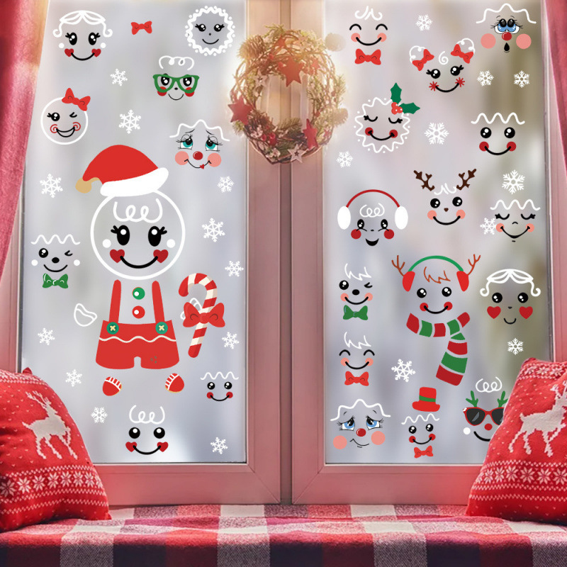 Xiyin cartoon snowman expression refrigerator stickers home decoration stickers Christmas atmosphere decoration self-adhesive wholesale pvc