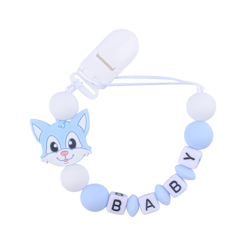 Nuevo bebé suministros chupete cadena bebé creativo dibujos animados animal gato silicona mordedura pegamento anti-gota cadena