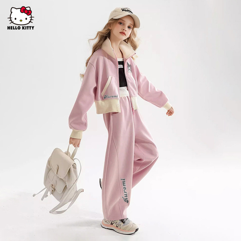 HelloKitty凯蒂猫酷洛米联名款女童秋季套装2025新款运动风两件套|undefined
