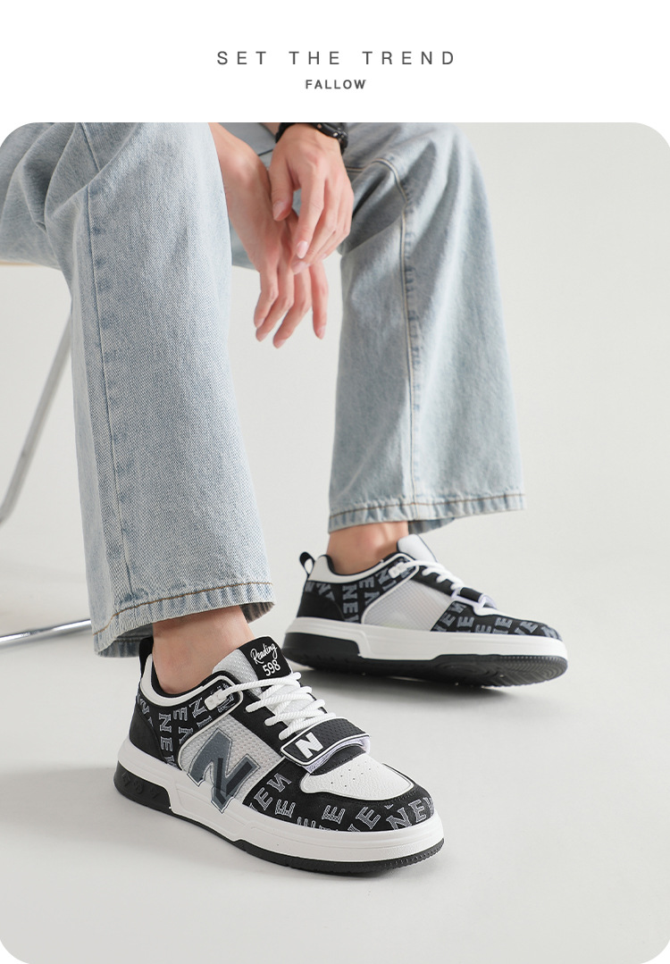 Giày sneaker nam cổ điển đa năng phong cách retro, đế êm thoáng mát — 598 trắng xanh chi tiết 15