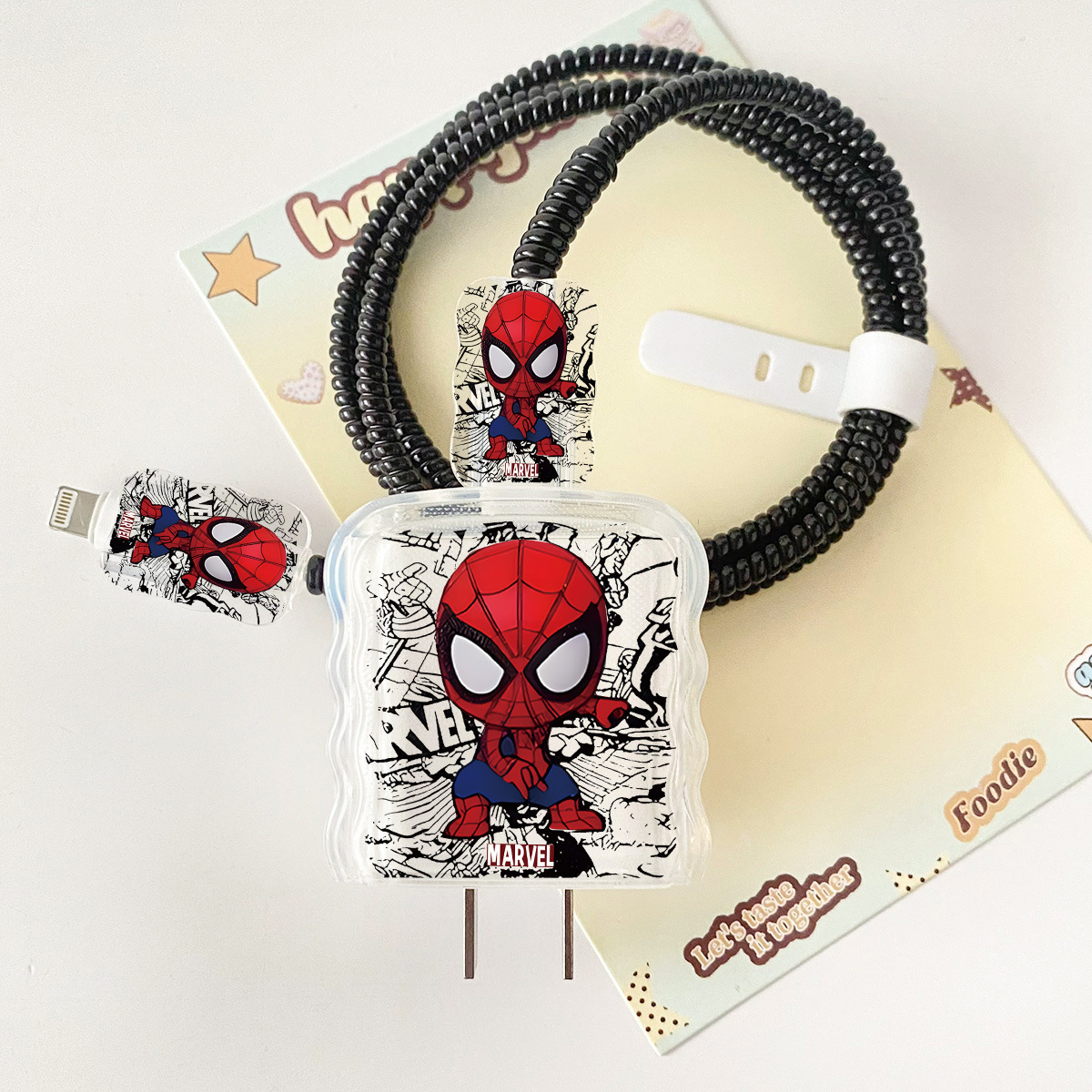 Apple 20w-YT1018 닌자 스파이더 킬러-오버레이 헤드기어+웨이브 라인 클립+ 1m 블랙 로프+화이트 스트랩