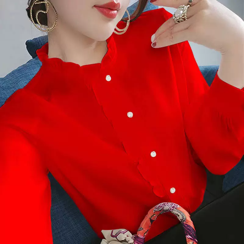 2024新款春秋大码女装长袖衬衫女韩版时尚宽松衬衣女洋气上衣小衫