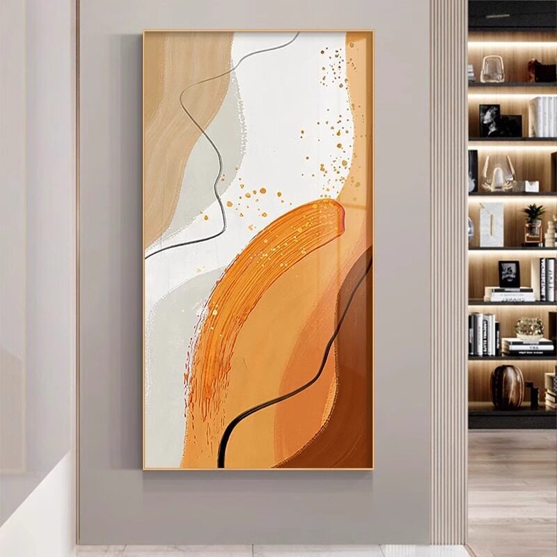 Pintura decorativa abstracta en el porche en la casa frente a la puerta pasillo sala de estar pinturas colgantes lujosas de alto nivel escaleras mural