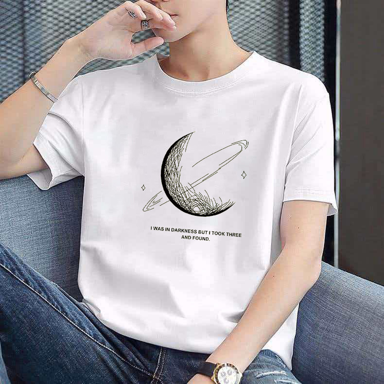 Men's Summer Trendy Short-Sleeve T-Shirt, Stylish Plus-Size Loose Fit Heavy-Duty Half-Sleeve Top