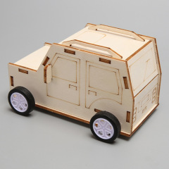 Science and Technology Small Craft Handmade DIY Self-Winding Car Children's Educational Toy Utilizing Spring Inertia Physics