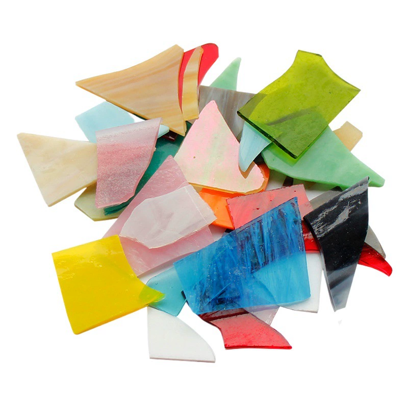 1kg DIY-плиток из фианитовой мозаики Тиффани, прозрачных и полупрозрачных цветных стеклянных фрагментов неправильной формы