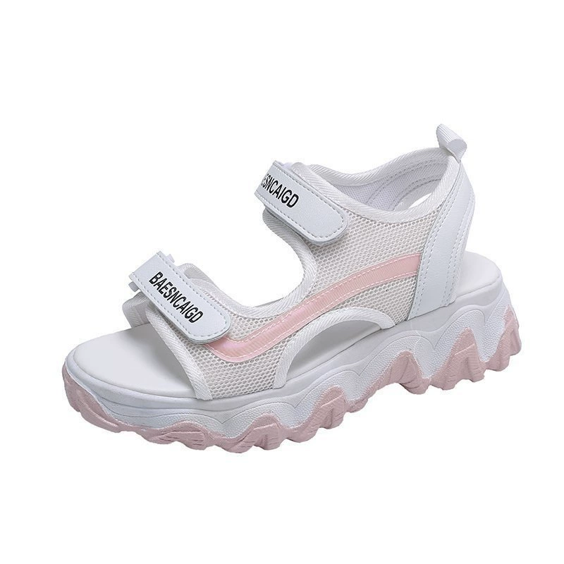 Sports Platform Sandals with Velcro, Summer Beach Footwear, Korean Style, 2022 Collection