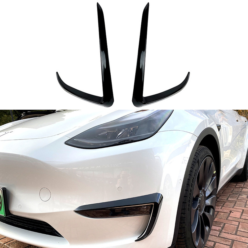 Suitable for Tesla Model Y wind knife front bar front wind knife exterior spoiler sticker modification