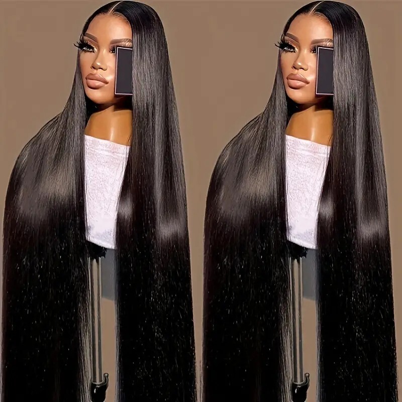 Amazon Cross-border European and American Fashion Straight Hair Wig Foreign Trade Hot-selling Front Lace Middle Straight Hair Full Head Cover in stock