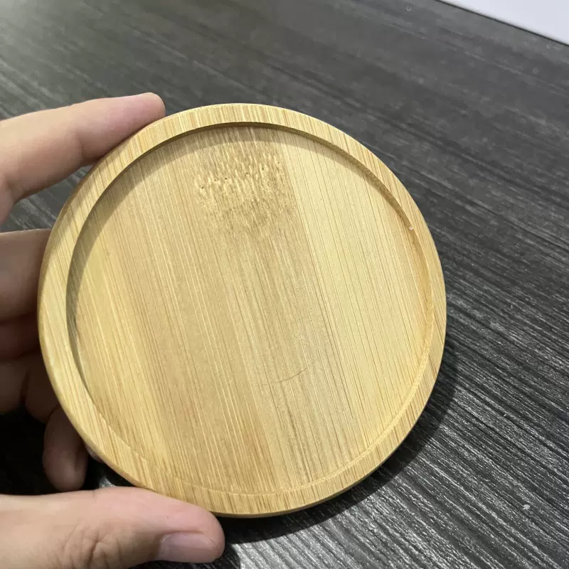 跨境外贸楠竹实榉黑胡桃木质茶道咖啡杯垫日式隔热防滑托盘垫刻字