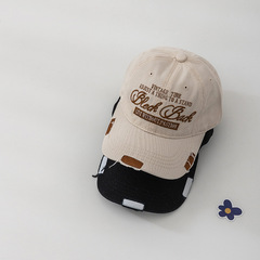 Children's Hat Spring and Summer Sun Hat Frayed Edge Retro Letter Unisex Kids Duckbill Hat Street Style Versatile Outdoor Baseball Cap