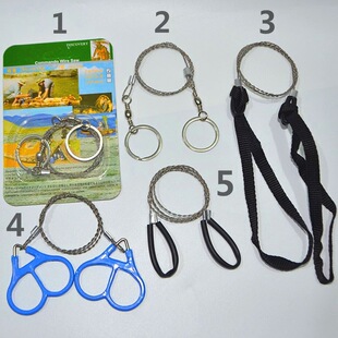Outdoor survival camping wire saw 360 degree rotating survival wire saw multifunctional chain saw SOS set wire saw