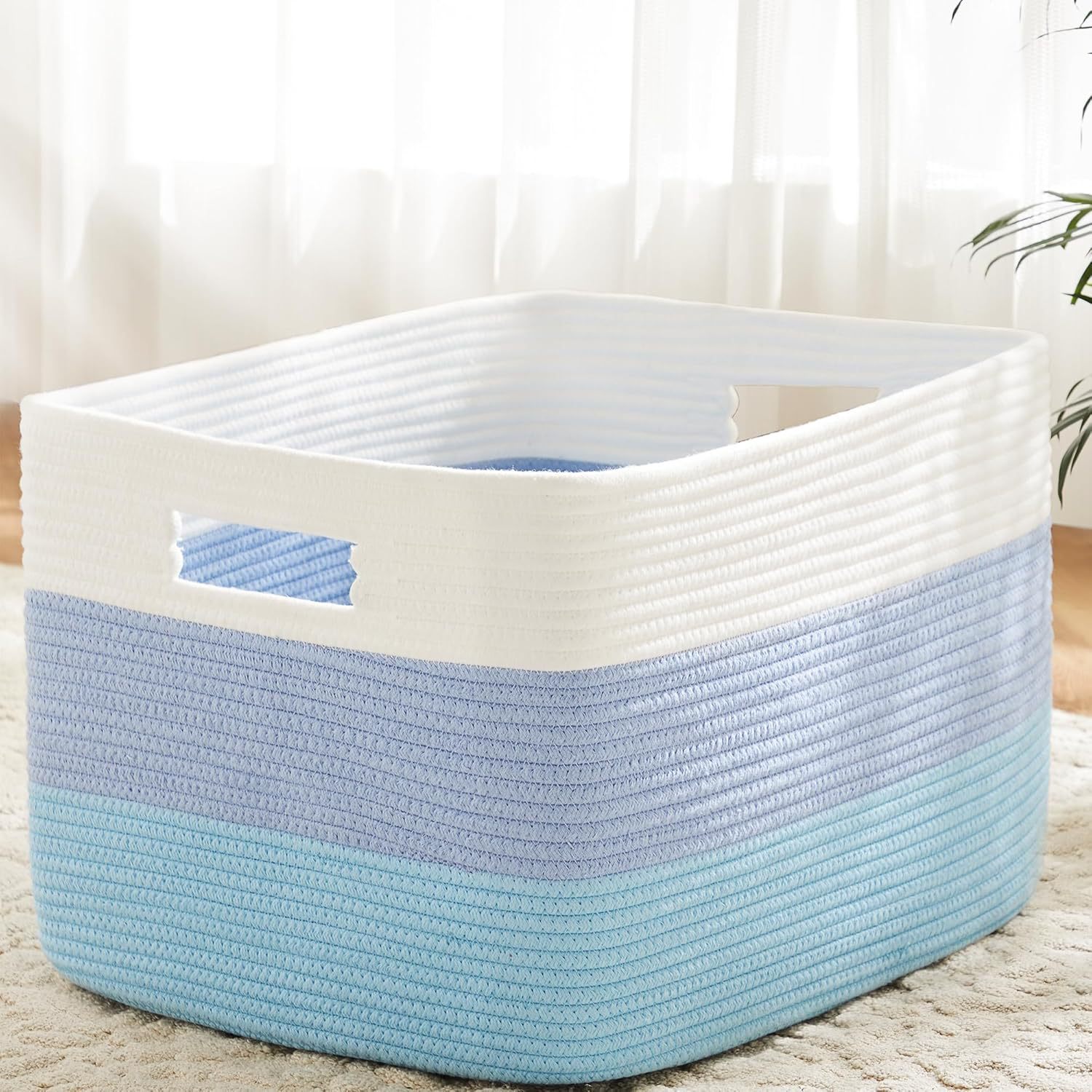 Fábrica directa gran tela de algodón trenzada canasta de ropa sucia canasta de almacenamiento de juguetes armario de dormitorio canasta de almacenamiento plegable
