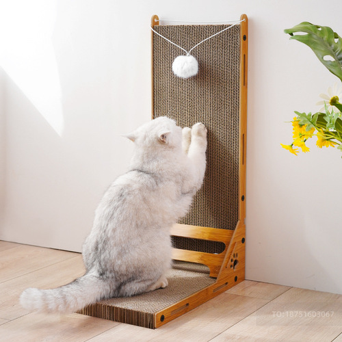 New cat scratching board, corrugated paper, wear-resistant L-shaped vertical fur ball, cat climbing frame, claw-grinding artifact, non-shedding cat toy