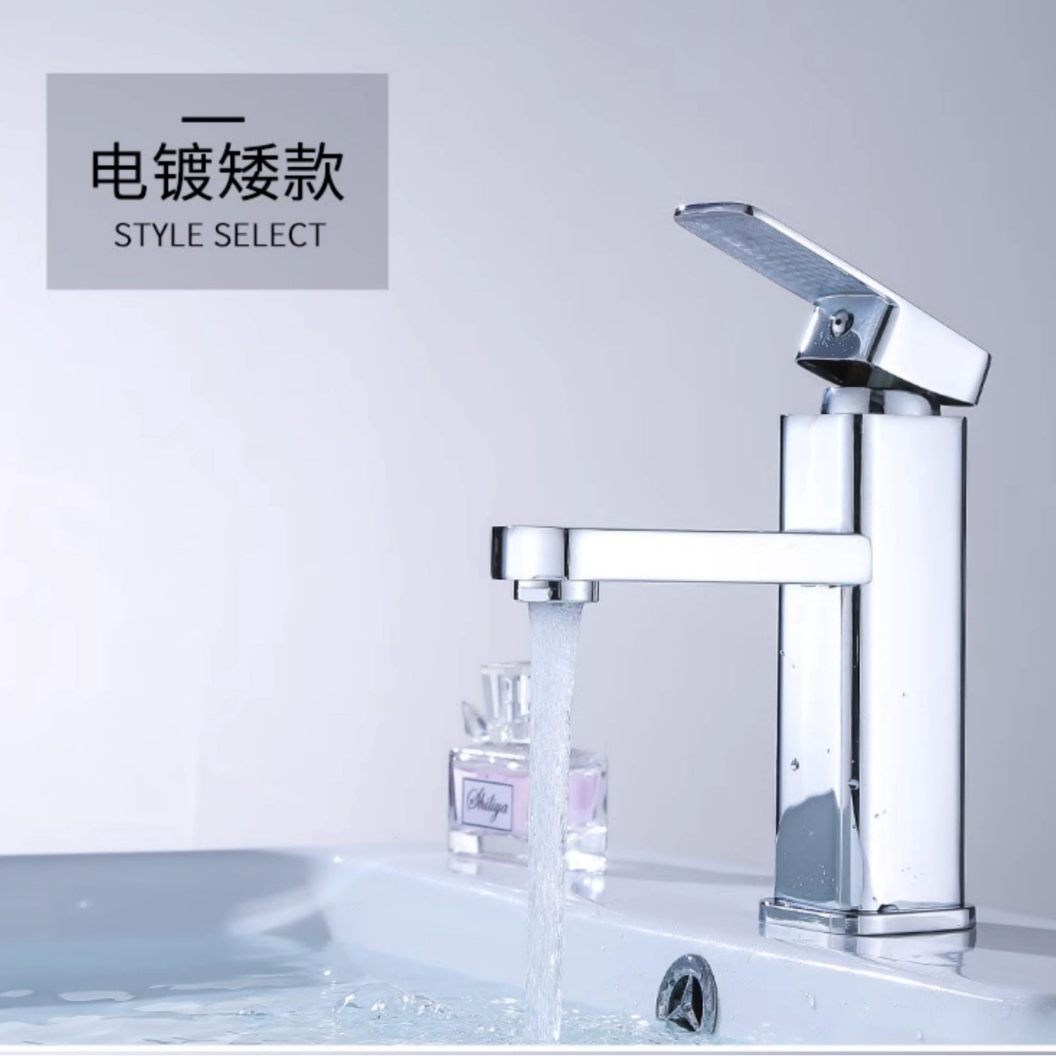 Grifos de lavabo gris de pistola baños calientes y fríos de lujo ligero hogar lavabo tablero de ingeniería de agujero único hotel al por mayor