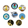 Round badge collection cat bee flower planet cartoon simplicity and fashion geometry brooch